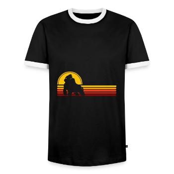Silberrücken Gorilla Vintage Gorilla Ape - Männer Kontrast-T-Shirt - Schwarz/Weiß - Vorne - AI Model Female 172 light (172cm) & AI Model Male 178 light (178cm)