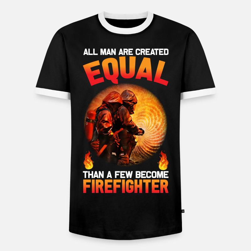 Fire Fighter I Firefighter - Men's Ringer Shirt - black/white