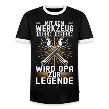 Opa Großvater - Männer Kontrast-T-Shirt - Schwarz/Weiß - Vorne - AI Model Female 172 light (172cm) & AI Model Male 178 light (178cm)