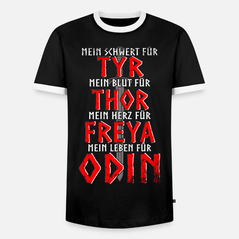 Wikinger - Odin - Männer Kontrast-T-Shirt - Schwarz/Weiß