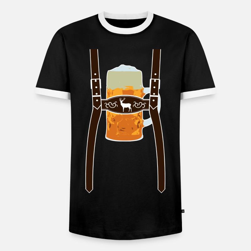 Lederhose & Bier - Männer Kontrast-T-Shirt - Schwarz/Weiß