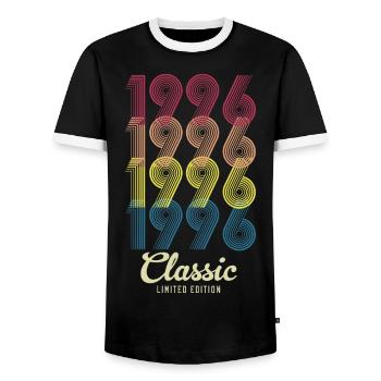 1996 Anniversaire né en 1996 Retro Vintage - T-shirt contrasté Homme - noir/blanc - Devant - AI Model Female 172 light (172cm) & AI Model Male 178 light (178cm)