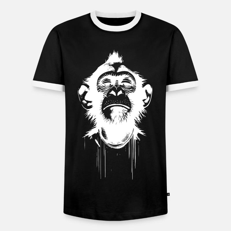 Monkey President - Männer Kontrast-T-Shirt - Schwarz/Weiß