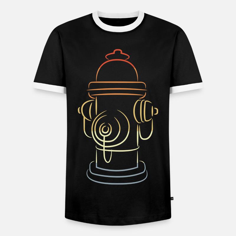 Retro Feuerhydrant - Männer Kontrast-T-Shirt - Schwarz/Weiß