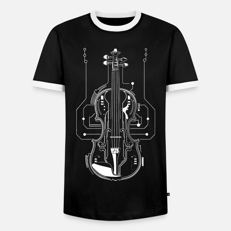 Fiddle Sketch - Men's Ringer Shirt - black/white