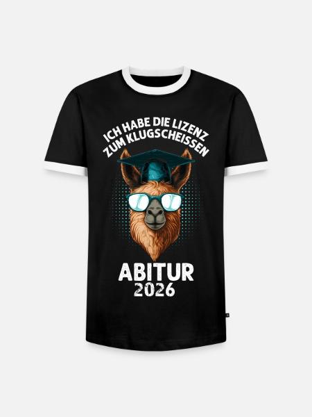Lizenz zum Klugscheißen Abi - Männer Kontrast-T-Shirt - Schwarz/Weiß