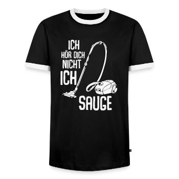 Ich Höre Dich Nicht Ich Sauge Staubsauger Lustig - Männer Kontrast-T-Shirt - Schwarz/Weiß - Vorne - AI Model Female 172 light (172cm) & AI Model Male 178 light (178cm)