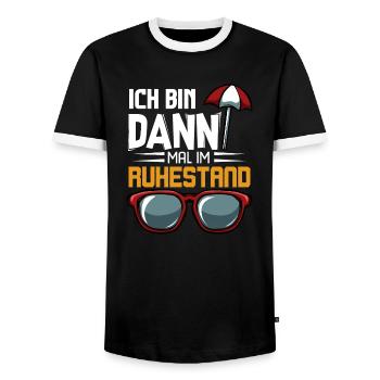 Ich Bin Dann Mal Im Ruhestand Pension Rente Lustig - Männer Kontrast-T-Shirt - Schwarz/Weiß - Vorne - AI Model Female 172 light (172cm) & AI Model Male 178 light (178cm)