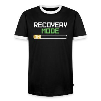 Recovery Mode Get well soon recovery gift - Men's Ringer Shirt - black/white - Front - AI Model Female 172 light (172cm) & AI Model Male 178 light (178cm)
