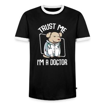 Faites-moi confiance, je suis un vétérinaire Dogtor Dogs Animal Practice - T-shirt contrasté Homme - noir/blanc - Devant - AI Model Female 172 light (172cm) & AI Model Male 178 light (178cm)