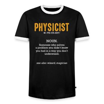 Physicist definition science physicist - Men's Ringer Shirt - black/white - Front - AI Model Female 172 light (172cm) & AI Model Male 178 light (178cm)