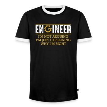 Engineer I'm Not Arguing Ingenieur Technik Lustig - Männer Kontrast-T-Shirt - Schwarz/Weiß - Vorne - AI Model Female 172 light (172cm) & AI Model Male 178 light (178cm)