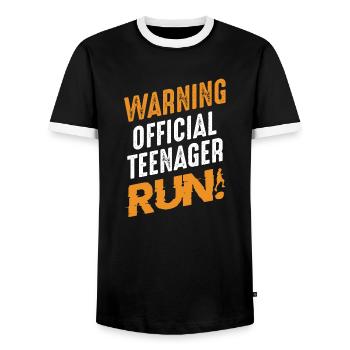 Avertissement Official Teenager Run Youth B-Day - T-shirt contrasté Homme - noir/blanc - Devant - AI Model Female 172 light (172cm) & AI Model Male 178 light (178cm)
