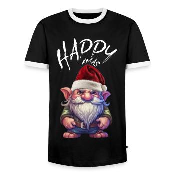Frohe Weihnachten Wichtel ich hasse weihnachten - Männer Kontrast-T-Shirt - Schwarz/Weiß - Vorne - AI Model Female 172 light (172cm) & AI Model Male 178 light (178cm)