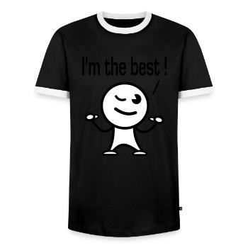 i'm the best - T-shirt contrasté Homme - noir/blanc - Devant - AI Model Female 172 light (172cm) & AI Model Male 178 light (178cm)