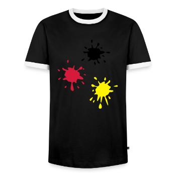 Art, paint (super cheap!) - T-shirt contrasté Homme - noir/blanc - Devant - AI Model Female 172 light (172cm) & AI Model Male 178 light (178cm)