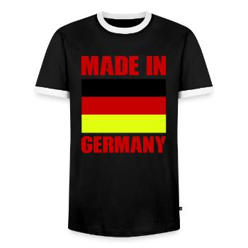 made in germany - Männer Kontrast-T-Shirt - Schwarz/Weiß - Vorne - AI Model Female 172 light (172cm) & AI Model Male 178 light (178cm)