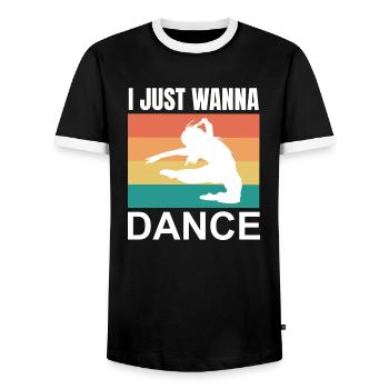 Dancing Dance Music - Men's Ringer Shirt - black/white - Front - AI Model Female 172 light (172cm) & AI Model Male 178 light (178cm)