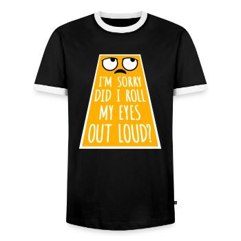 Je suis désolé ai-je levé les yeux au ciel blague drôle - T-shirt contrasté Homme - noir/blanc - Devant - AI Model Female 172 light (172cm) & AI Model Male 178 light (178cm)