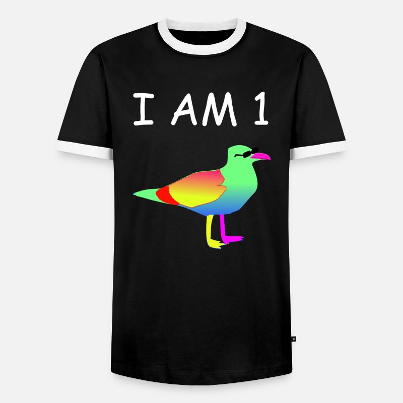 Bunter Vogel - Männer Kontrast-T-Shirt - Schwarz/Weiß