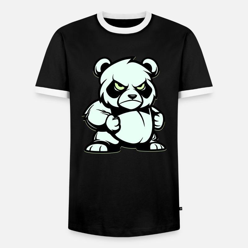 pandabär comic - Männer Kontrast-T-Shirt - Schwarz/Weiß