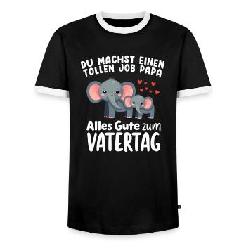 Elefanten Du Machst einen tollen Job Papa Vatertag - Männer Kontrast-T-Shirt - Schwarz/Weiß - Vorne - AI Model Female 172 light (172cm) & AI Model Male 178 light (178cm)