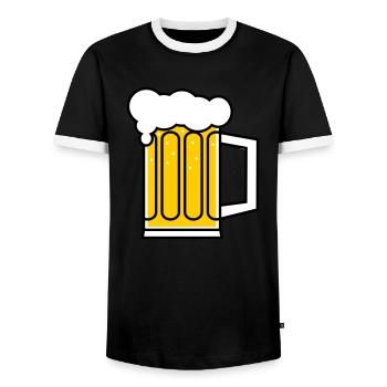 Bahre - Männer Kontrast-T-Shirt - Schwarz/Weiß - Vorne - AI Model Female 172 light (172cm) & AI Model Male 178 light (178cm)