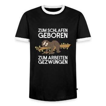 Fauler Faulenzer Relax Faultier Spruch Arbeit - Männer Kontrast-T-Shirt - Schwarz/Weiß - Vorne - AI Model Female 172 light (172cm) & AI Model Male 178 light (178cm)