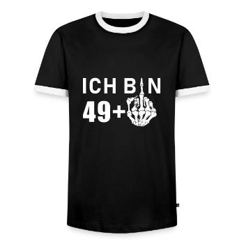 Ich bin 49 plus 1 - 50 Geburtstag - Männer Kontrast-T-Shirt - Schwarz/Weiß - Vorne - AI Model Female 172 light (172cm) & AI Model Male 178 light (178cm)