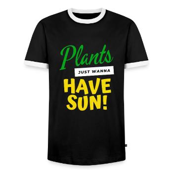 Spring funny saying about plants and garden - Men's Ringer Shirt - black/white - Front - AI Model Female 172 light (172cm) & AI Model Male 178 light (178cm)