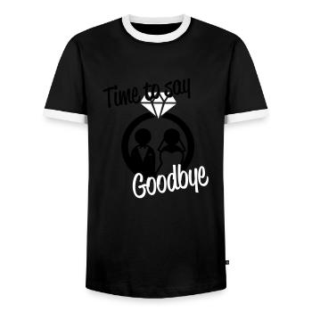 Time to say goodbye - Männer Kontrast-T-Shirt - Schwarz/Weiß - Vorne - AI Model Female 172 light (172cm) & AI Model Male 178 light (178cm)