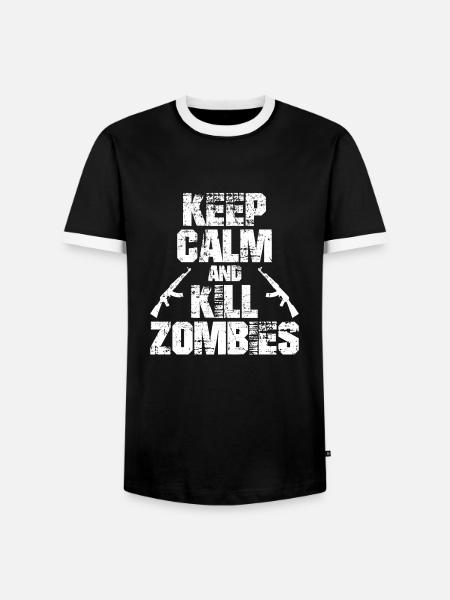 Keep Calm and Kill Zombies - Männer Kontrast-T-Shirt - Schwarz/Weiß