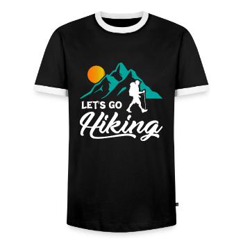 Lets Go Hiking - Men's Ringer Shirt - black/white - Front - AI Model Female 172 light (172cm) & AI Model Male 178 light (178cm)