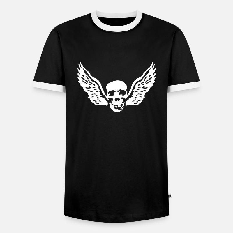 wingskull_092011_c_1c - Männer Kontrast-T-Shirt - Schwarz/Weiß