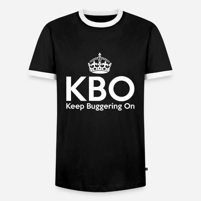KBO - Keep Buggering on - Men's Ringer Shirt - black/white