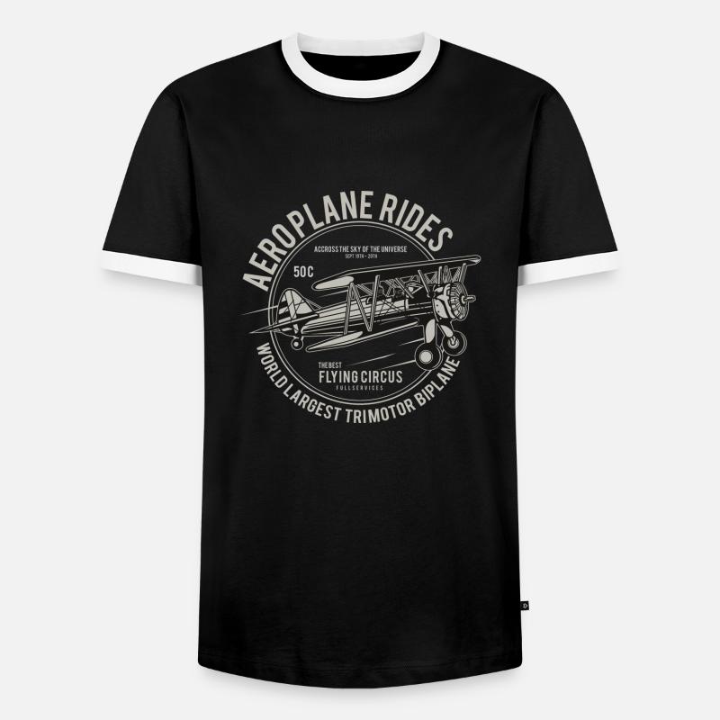 Manèges d'avion - T-shirt contrasté Homme - noir/blanc