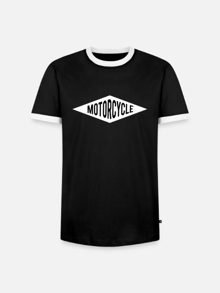 Motorrad - Männer Kontrast-T-Shirt - Schwarz/Weiß