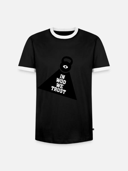 In WOD We Trust - Männer Kontrast-T-Shirt - Schwarz/Weiß