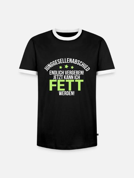 JGA - Fett werden... (M) - Männer Kontrast-T-Shirt - Schwarz/Weiß
