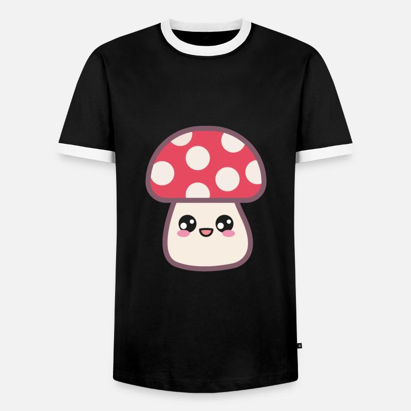 Toadstool Sweet Kawaii - Men's Ringer Shirt - black/white