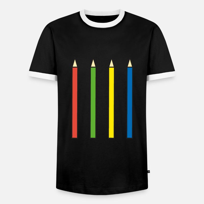 Stifte Bleistift Schreibwaren - Männer Kontrast-T-Shirt - Schwarz/Weiß
