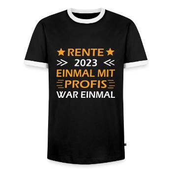 Rente 2023 Einmal Mit Profis War Einmal - Männer Kontrast-T-Shirt - Schwarz/Weiß - Vorne - AI Model Female 172 light (172cm) & AI Model Male 178 light (178cm)