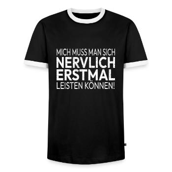 Nervensäge Spruch Sarkasmus Ironie Humor Lustig - Männer Kontrast-T-Shirt - Schwarz/Weiß - Vorne - AI Model Female 172 light (172cm) & AI Model Male 178 light (178cm)