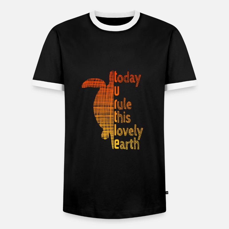Turtle Sloga Schildkröte Spruch - Männer Kontrast-T-Shirt - Schwarz/Weiß