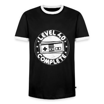 40e anniversaire niveau 40 Complete 40 ans cadeau - T-shirt contrasté Homme - noir/blanc - Devant - AI Model Female 172 light (172cm) & AI Model Male 178 light (178cm)