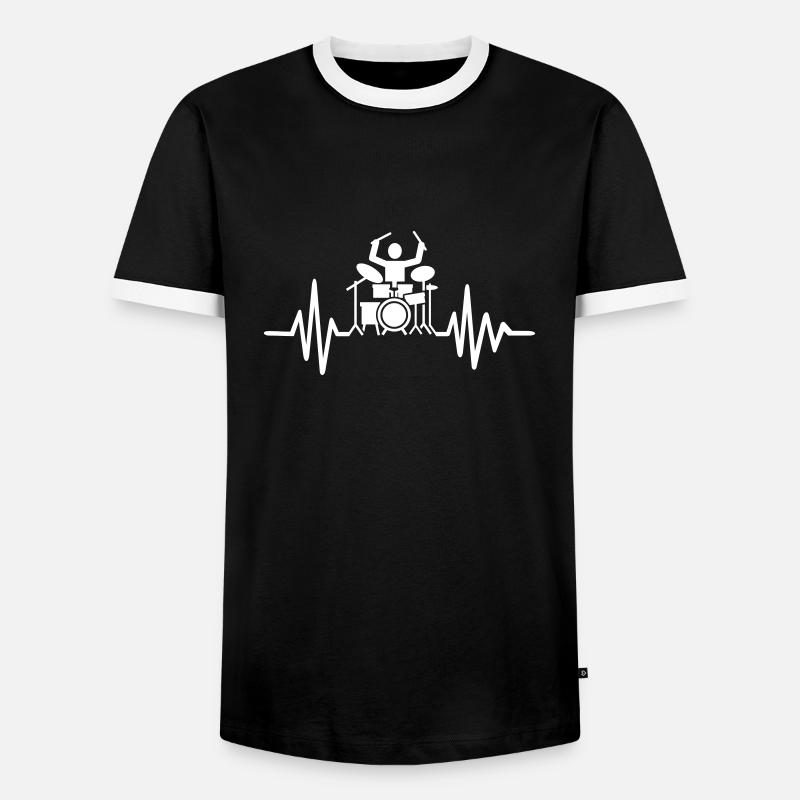 Drummer - Men's Ringer Shirt - black/white