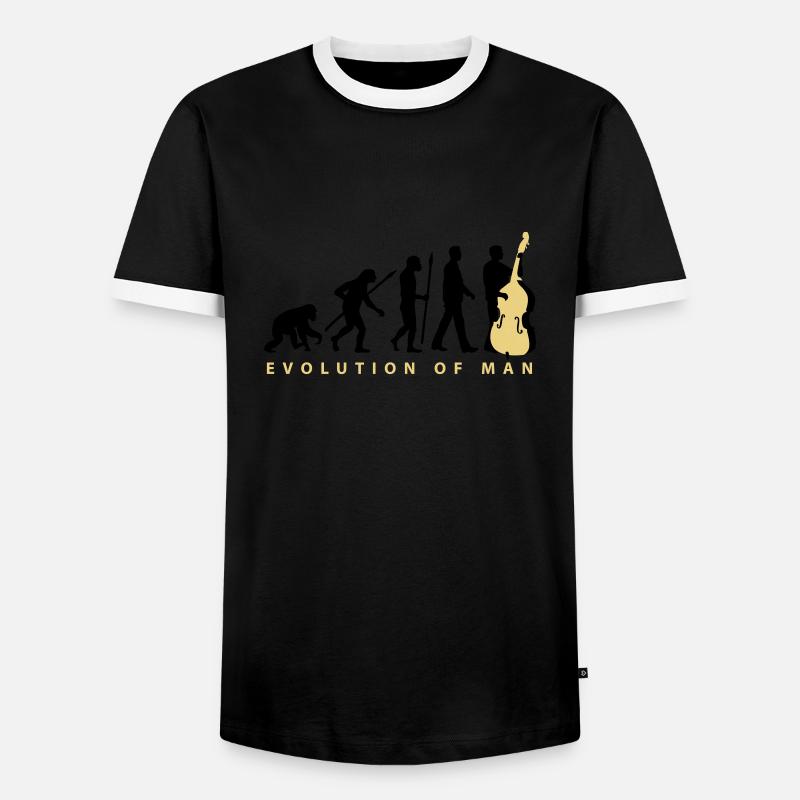evolution_kontrabass_11_2016_2c02 - Männer Kontrast-T-Shirt - Schwarz/Weiß