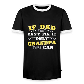 Grand-père Artisan Amateur Idée Cadeau Tournevis - T-shirt contrasté Homme - noir/blanc - Devant - AI Model Female 172 light (172cm) & AI Model Male 178 light (178cm)