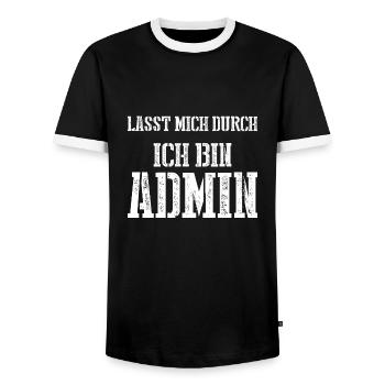 Lasst mich durch ich bin Admin - Männer Kontrast-T-Shirt - Schwarz/Weiß - Vorne - AI Model Female 172 light (172cm) & AI Model Male 178 light (178cm)