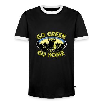 Shrek Design Allez Vert Ou Rentrez Chez Vous - T-shirt contrasté Homme - noir/blanc - Devant - AI Model Female 172 light (172cm) & AI Model Male 178 light (178cm)